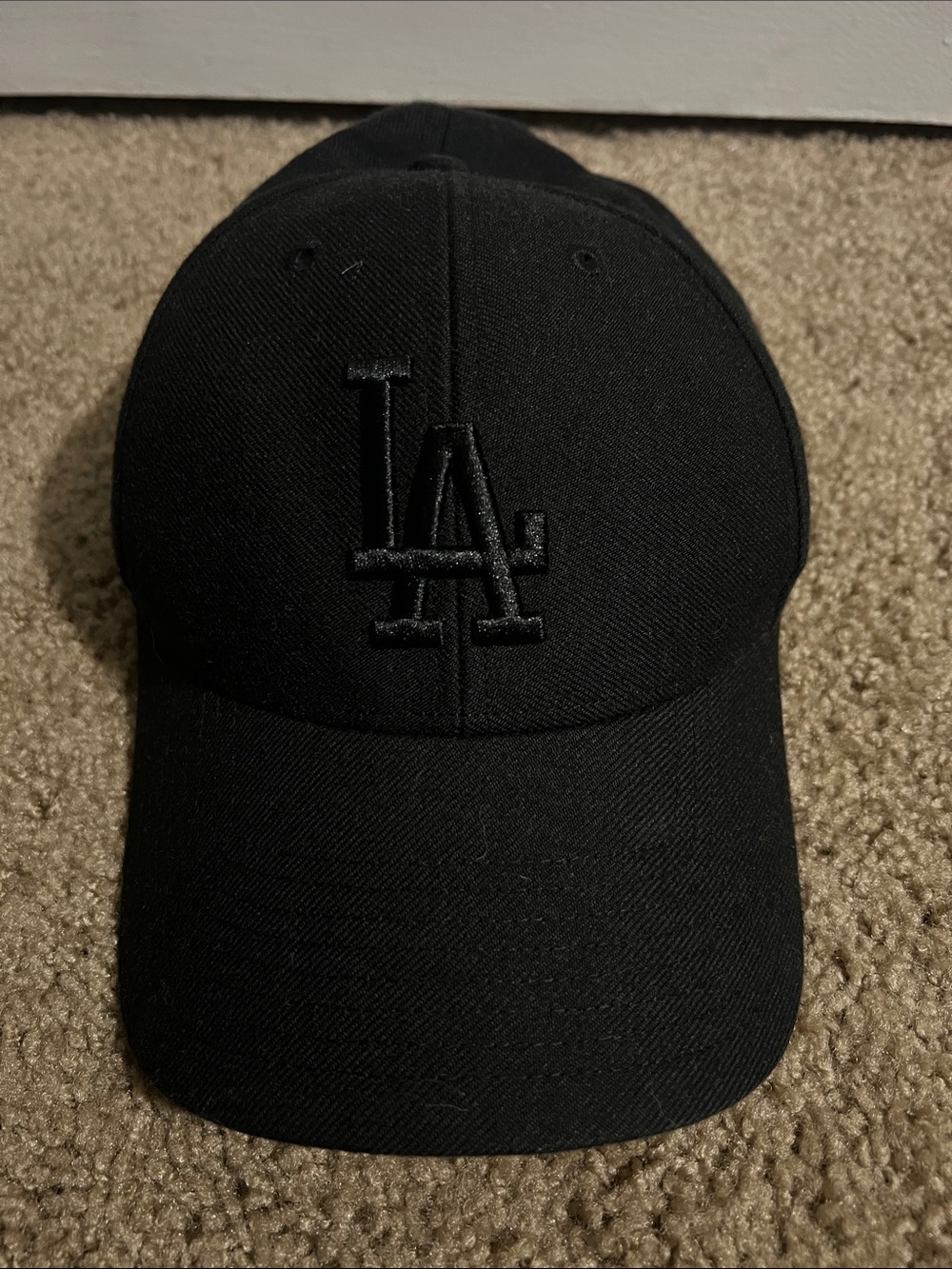 Black LA Logo Baseball Cap - Men's Casual Hat